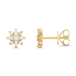 Load image into Gallery viewer, ER421144. 14K Solid Gold Diamond Star Studs
