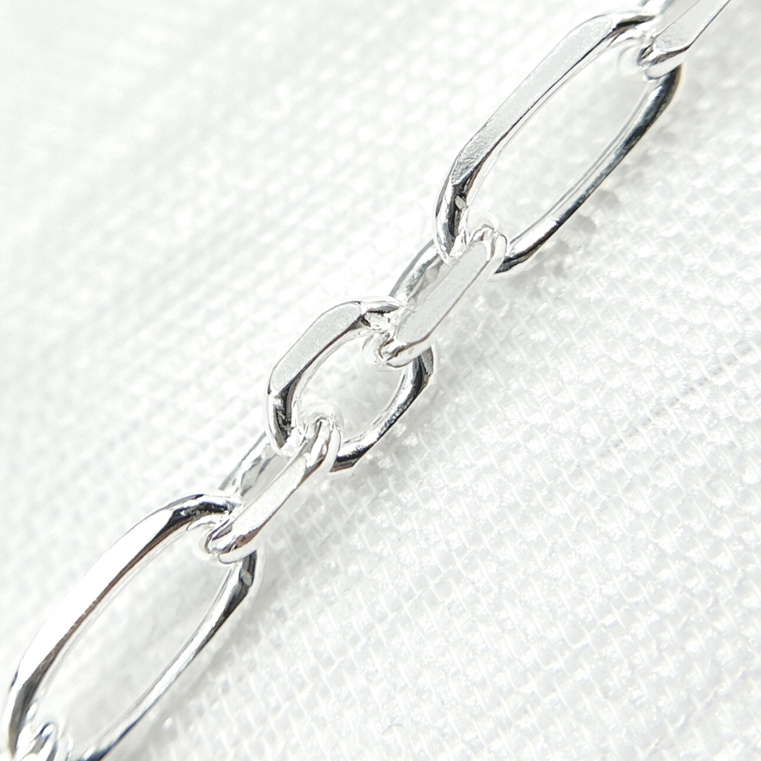 925 Sterling Silver Diamond Cut Paperclip Link Chain. Y40SS