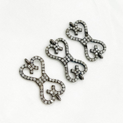DC187. Diamond & Sterling Silver Bow Connector