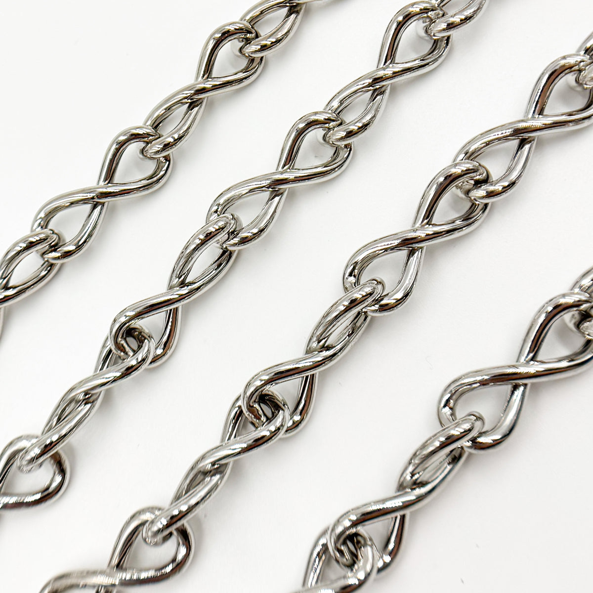 Oxidized Sterling Silver Hollow Infinite Link Chain