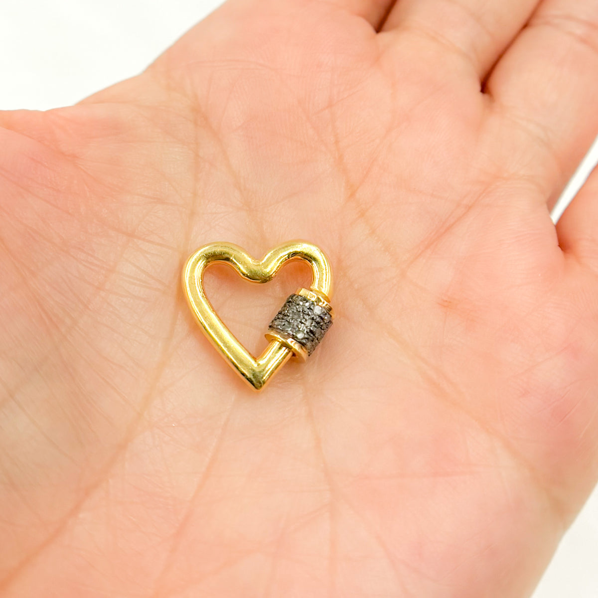 Sterling Silver Heart Carabiner Clasp