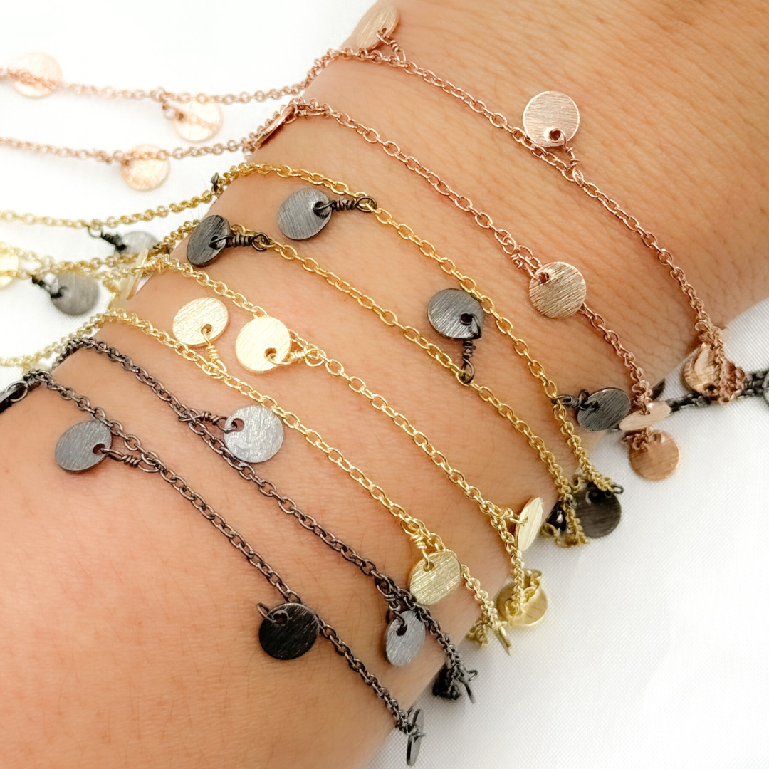 302D. Disc Shape 6mm Dangle Wire Chain