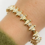 Load image into Gallery viewer, BNG68580. 14K Solid Yellow Gold Diamond Fancy Bangle