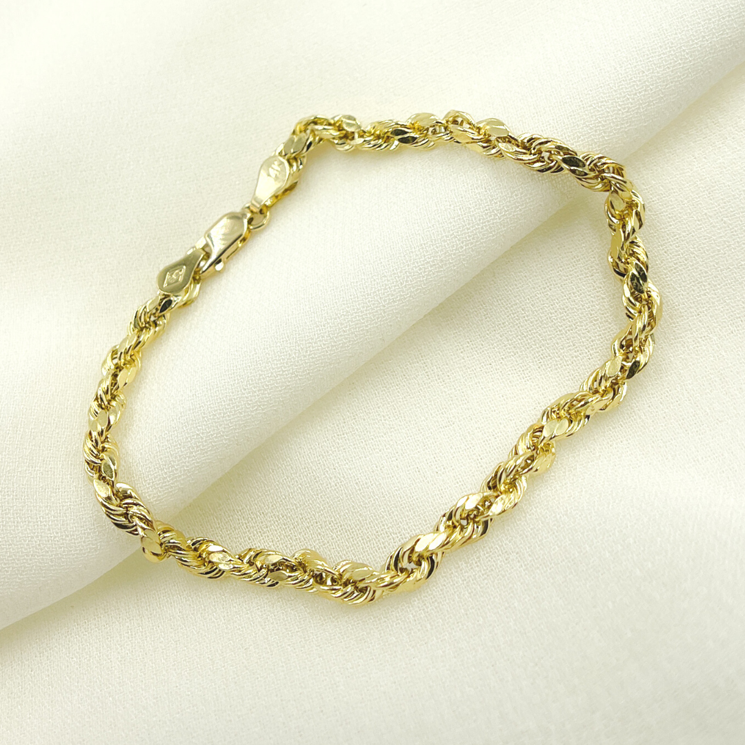 14K Solid Gold Rope Bracelet