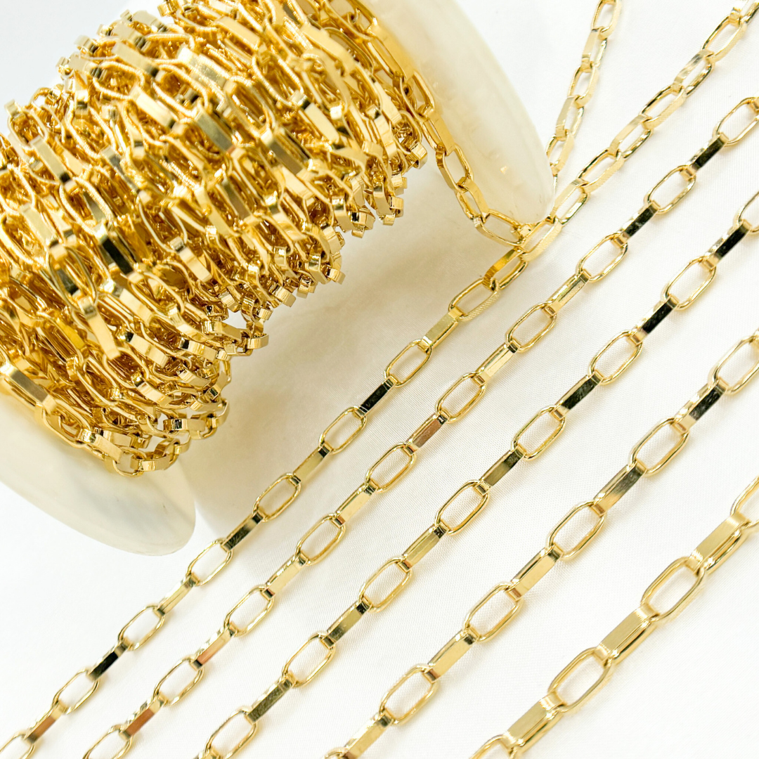 Gold Plated 925 Sterling Silver Flat Oval Link Chains