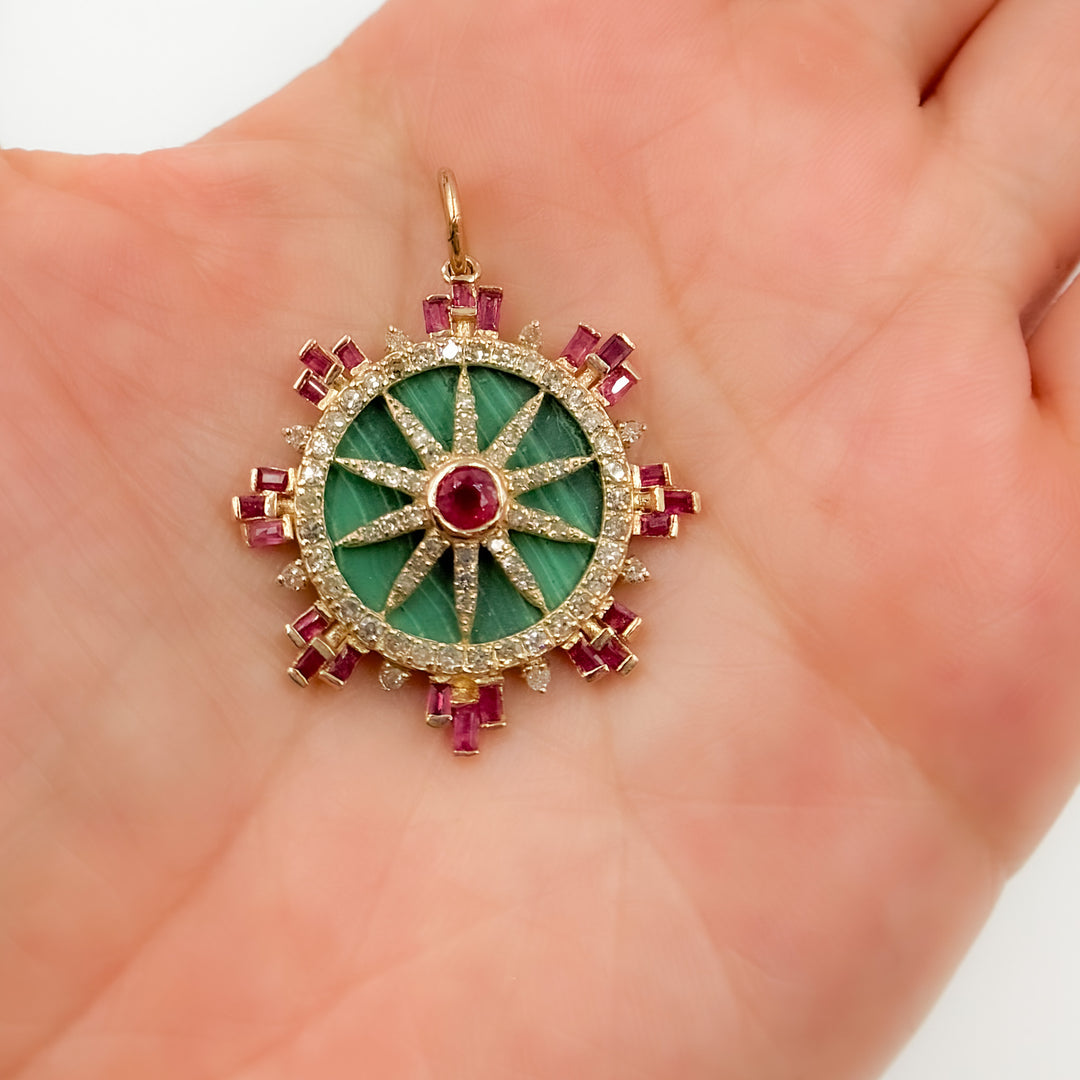 14K Gold Round Star Pendant