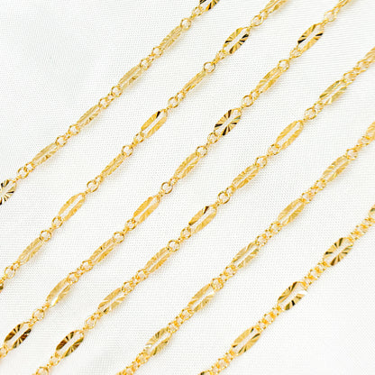 163SBSFGF. 14K Gold Filled Diamond Cut Marina Link Chain