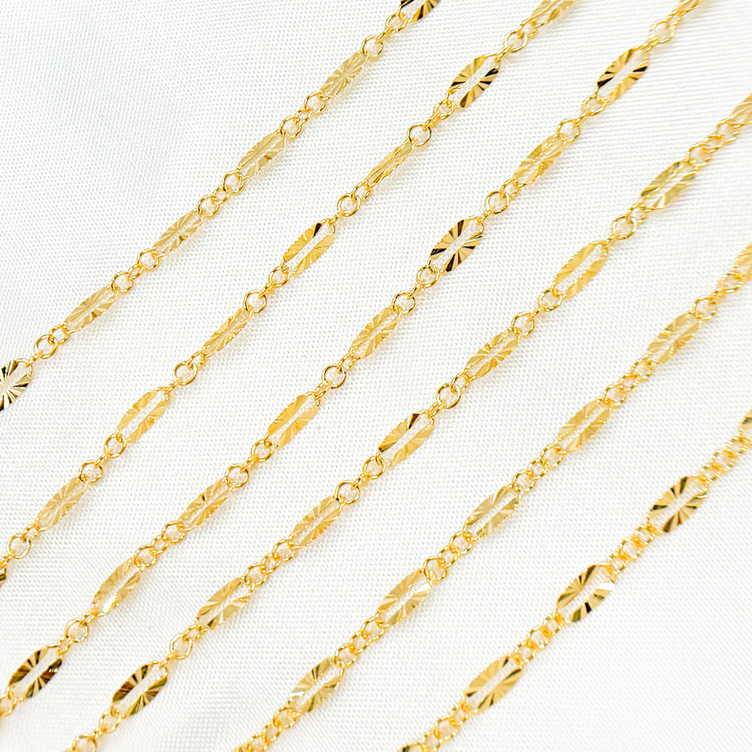 163SBSFGF. 14K Gold Filled Diamond Cut Marina Link Chain