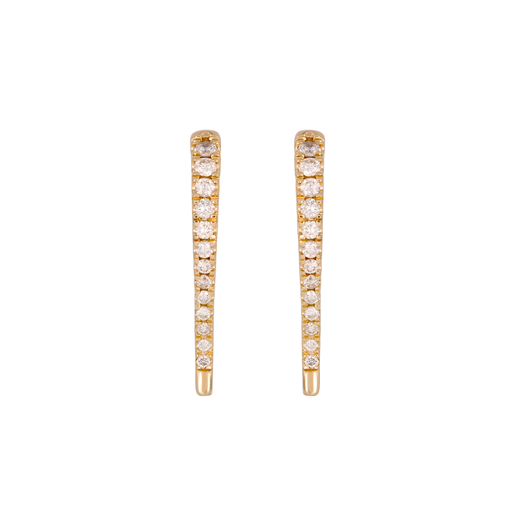 EHZ57340. 14K Solid Gold Diamond Fancy Hoops