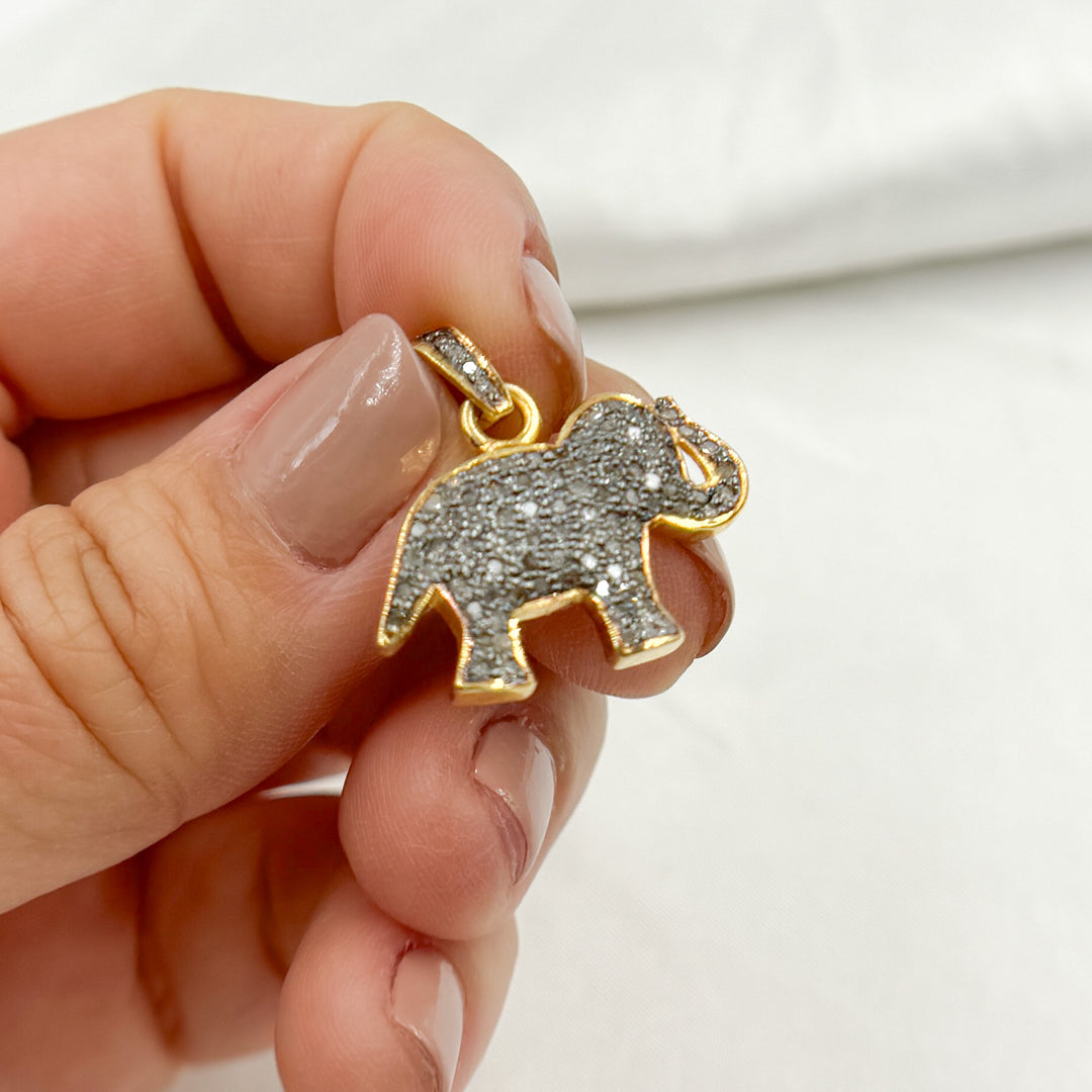 DP441. Diamond Sterling Silver Elephant Pendant
