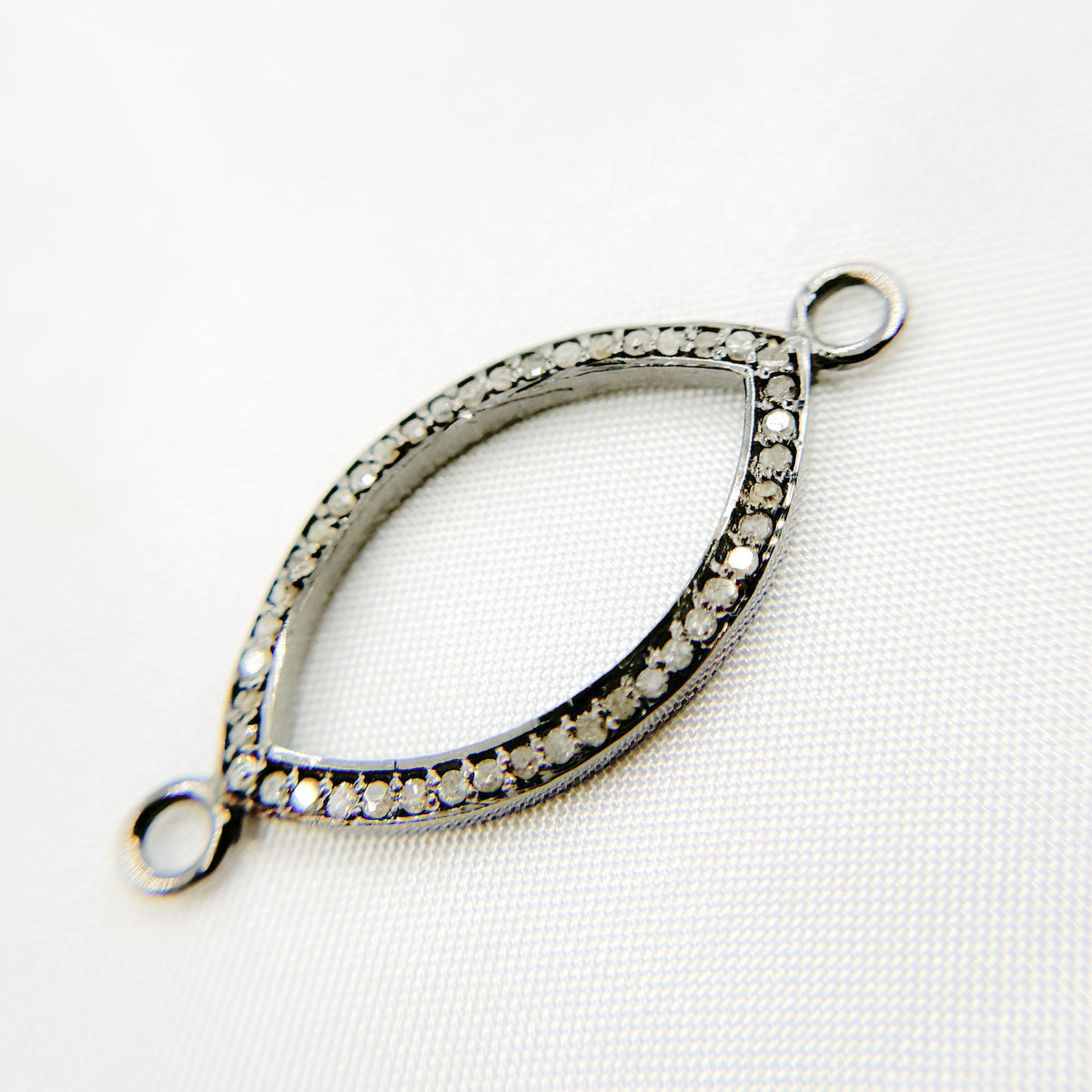 DC888. Diamond Sterling Silver Marquise Shape Connector