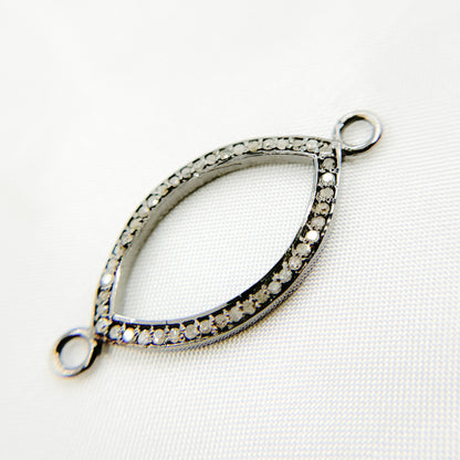 DC888. Diamond Sterling Silver Marquise Shape Connector