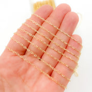 14K Solid Gold Flat Oval Link Chain