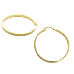 Load image into Gallery viewer, GER63. 14K Solid Gold Textured Flat Hollow Round Hoop Earrings
