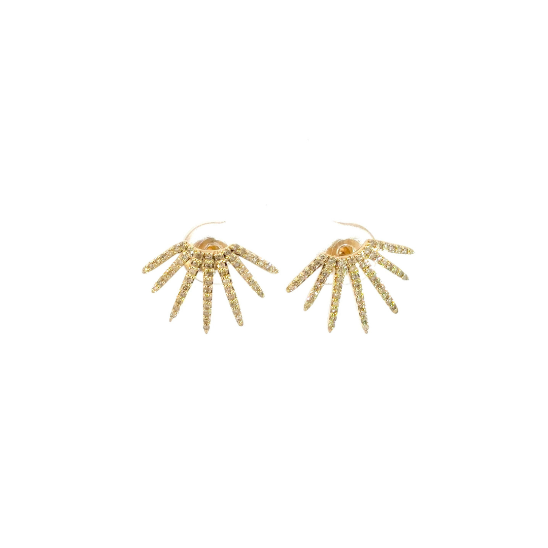EFF51683Y. 14k Solid Gold Diamond Rays Studs