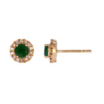 Load image into Gallery viewer, EFC54135. 14K Solid Yellow Gold Diamond and Gemstone Stud Earring