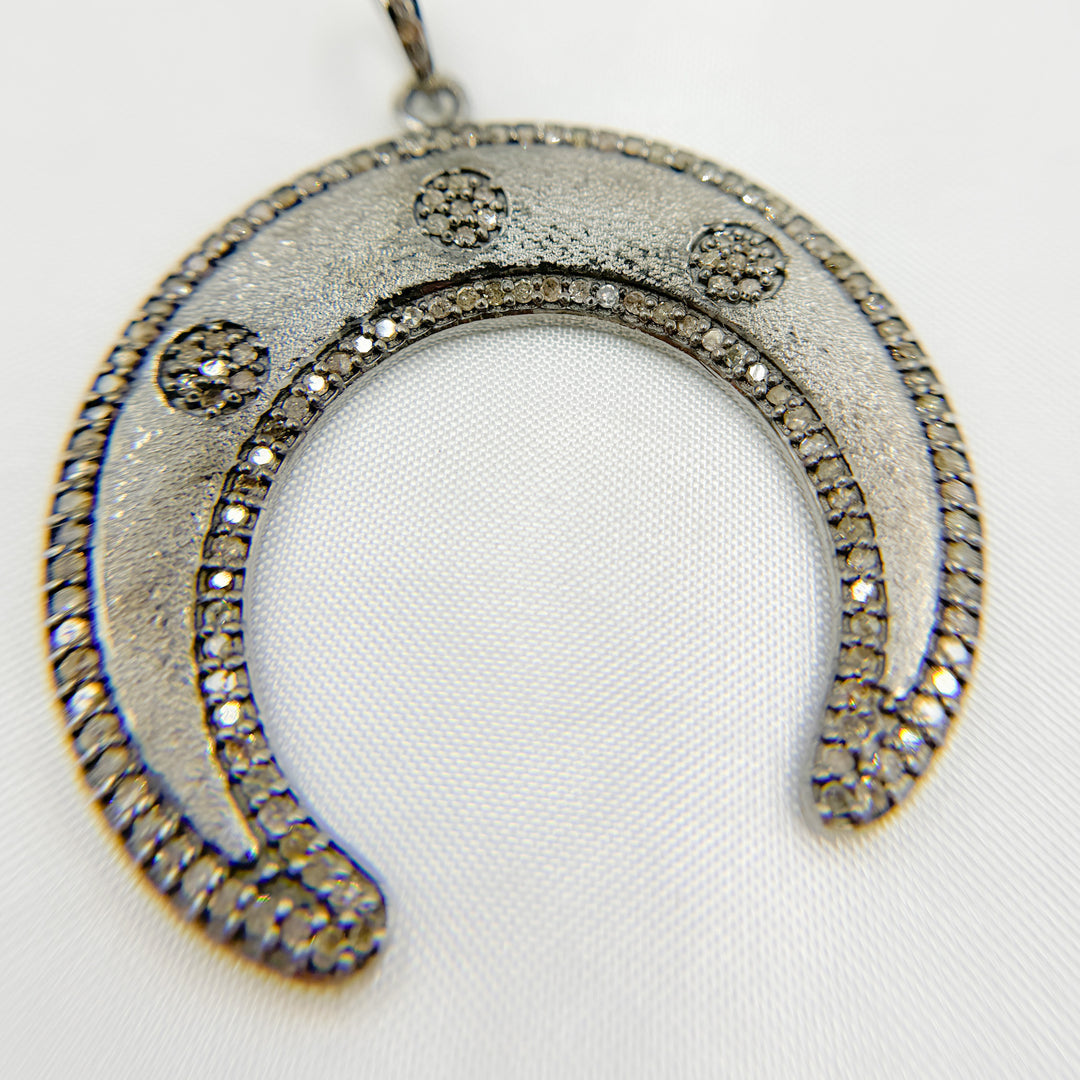 DP190. Diamond Sterling Silver Moon Pendant