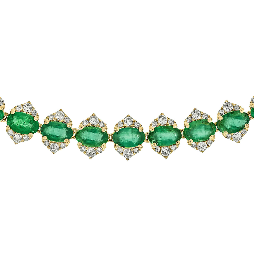CN96415. 14K Solid Gold Diamond and Gemstone Necklace