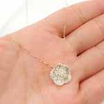 Load image into Gallery viewer, NT404950. 14K Solid Gold Diamond Flower Necklace
