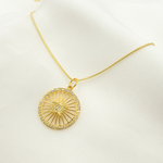 Load image into Gallery viewer, 14K Gold with Diamonds Circle Shape Charm with Star in the Center. GDP216
