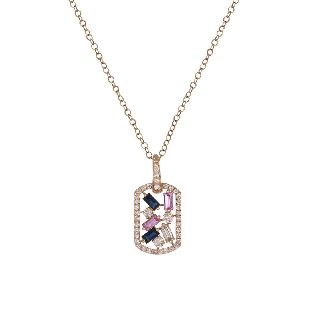 PFH33677BS. 14K Solid Gold Diamond and Gemstones Charm