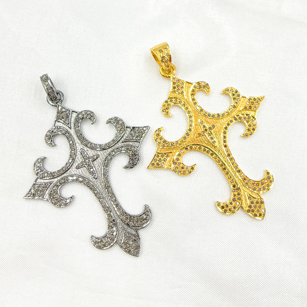 DP307. Diamond Sterling Silver Cross Pendant