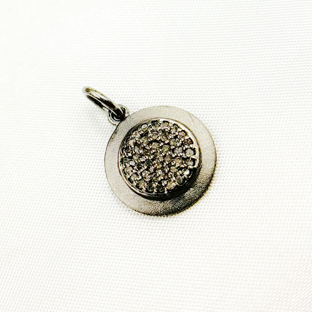 DC892. Diamond & Sterling Silver Round Charm