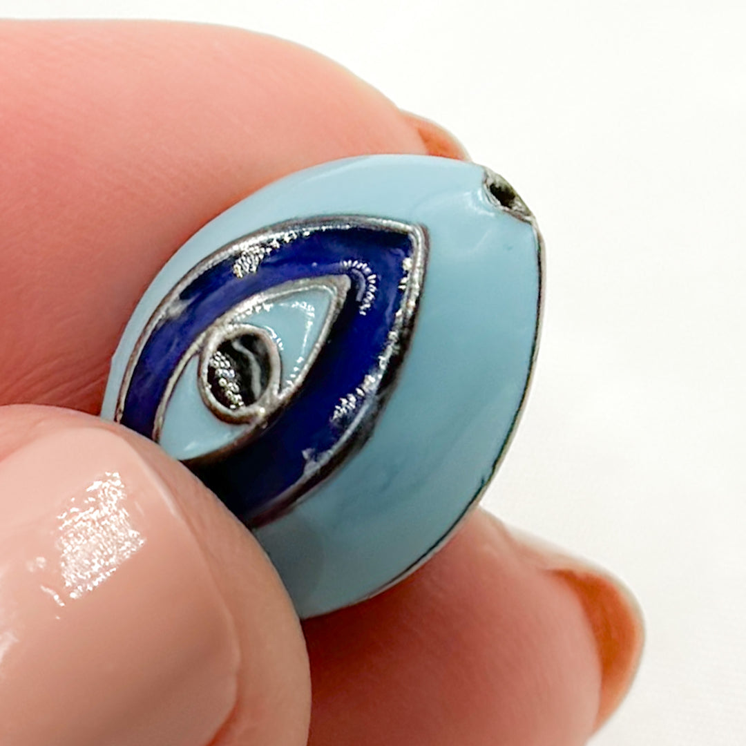 DC562A. Sterling Silver Marquise Eye Enamel Bead