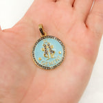 Load image into Gallery viewer, DP624A. Diamond Sterling Silver Gemini Zodiac Enamel Pendant
