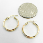 Load image into Gallery viewer, GER50. 14K Solid Tri-Tone Gold Earrings Circle Shape Hoop