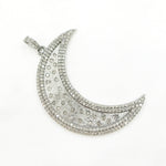 Load image into Gallery viewer, DP492. Diamond Sterling Silver Moon Pendant
