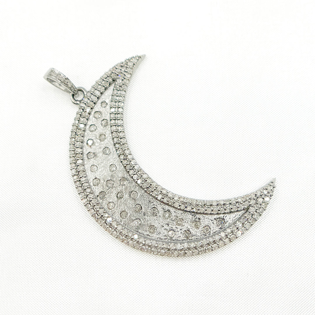 DP492. Diamond Sterling Silver Moon Pendant