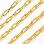 Load image into Gallery viewer, X30GP. Gold Plated Sterling Silver Matt Flat Paperclip Chain
