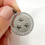 Load image into Gallery viewer, DP782. Diamond Sterling Silver Round Star Pendant
