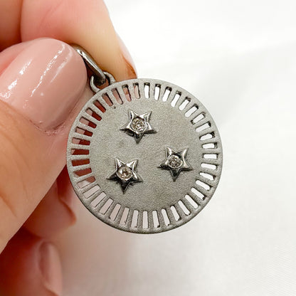 Sterling Silver Round Star Pendant