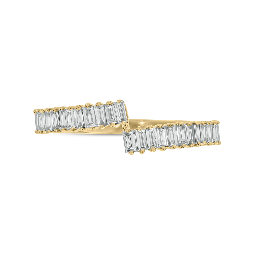 14K Solid Gold Diamond Double Line Ring. RFG17444