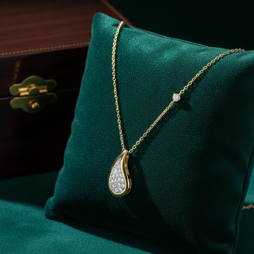 NFD71788. 14K Solid Gold Diamond Necklace