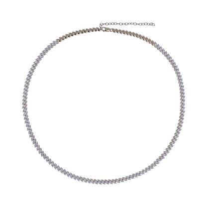 NFT72694. 14K Solid Yellow Gold Diamond Tennis Necklace