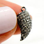 Load image into Gallery viewer, DC046. Diamond Silver Black Rhodium Horn Connector Charm
