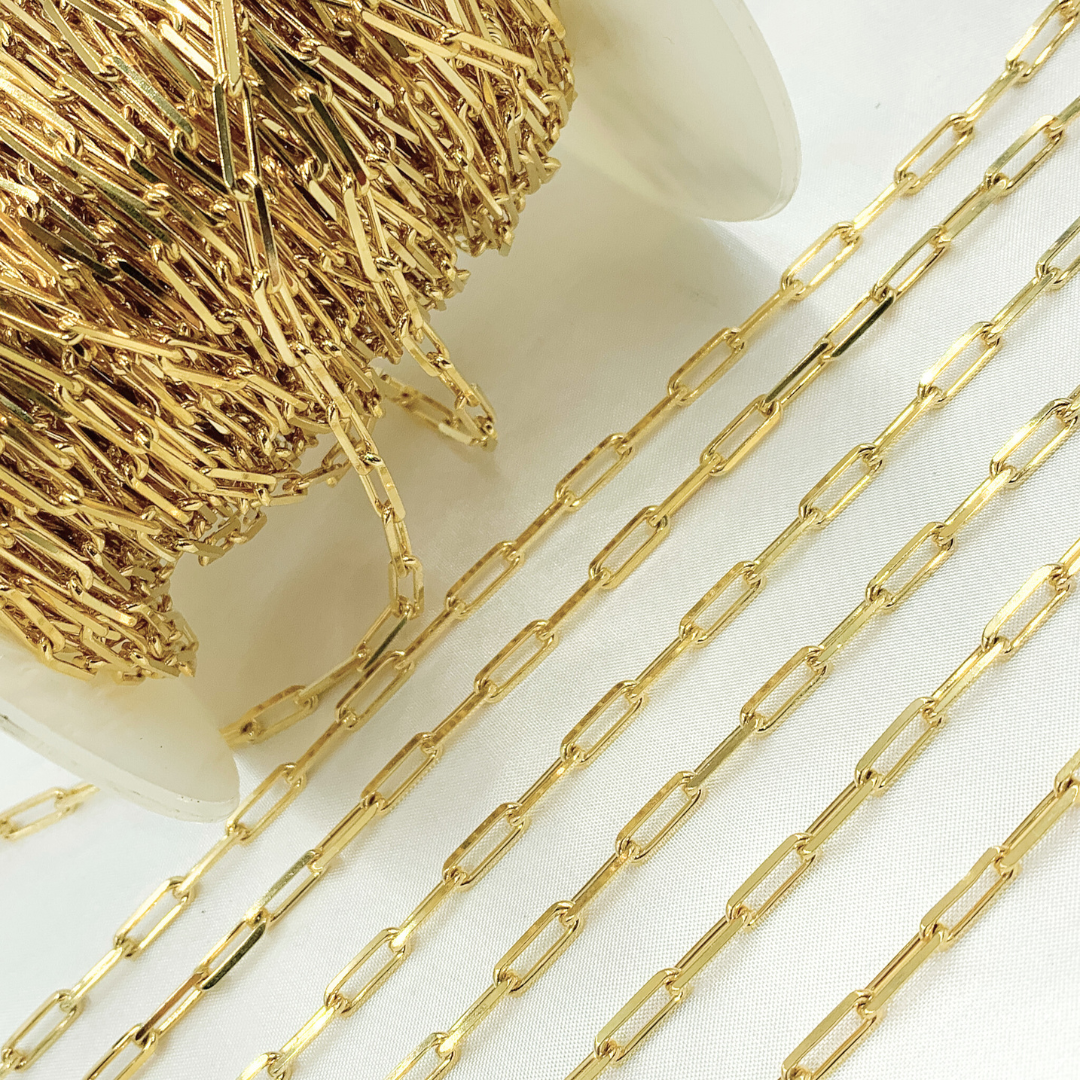 Gold Plated  925 Sterling Silver Diamond Cut Paperclip Chains