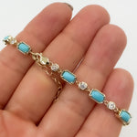Load image into Gallery viewer, CB964165X3. 14K Solid Gold Diamond and Gemstone Bracelet