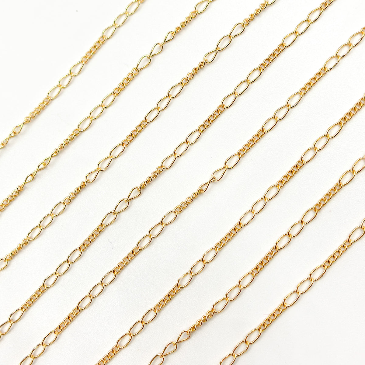1653CGF. 14k Gold Filled 3 Long and 5 Short Link Chain