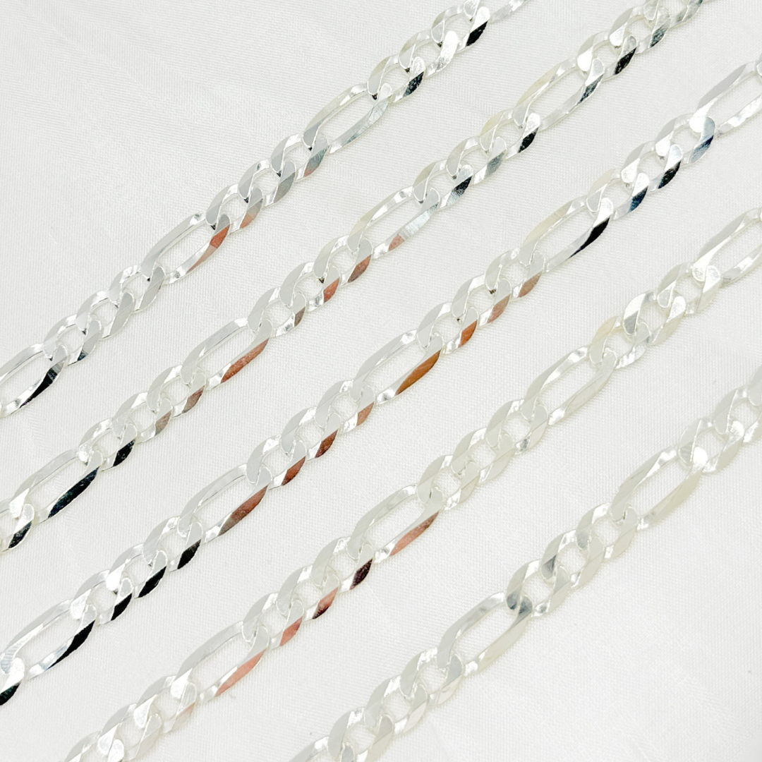 Silver Figaro Flat Chain