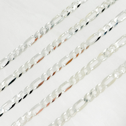 Silver Figaro Flat Chain