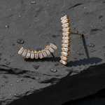 Load image into Gallery viewer, EFE53684. 14K Solid Gold Baguette Diamond Fancy Stud Earrings