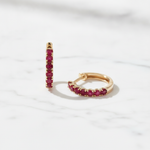 Load image into Gallery viewer, EHZ57608. 14K Solid Gold Gemstone Huggies