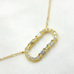 Load image into Gallery viewer, 14K Solid Gold Rectangular Shaped Diamond Necklace. NT403731
