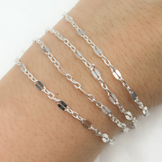 Z105SS.  Sterling Silver Flat Marina Link Chain