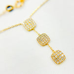 Load image into Gallery viewer, 14k Solid Gold Diamond Triple Square Necklace. NT400245
