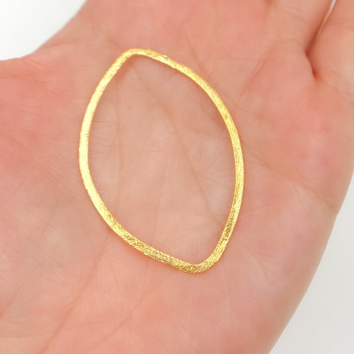 Gold-plated Sterling Silver Brushed Marquis Connector